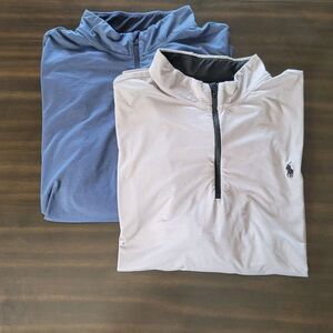 Lot Of 2 Polo Golf Ralph Lauren Men's 1/4 Quarter Zip Pullover Blue Gray 3XB